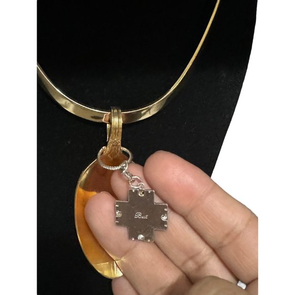 King Arthur’s Gold Electroplated Artisan Spoon & Vintage Best Pendant & Choker - Picture 5 of 11